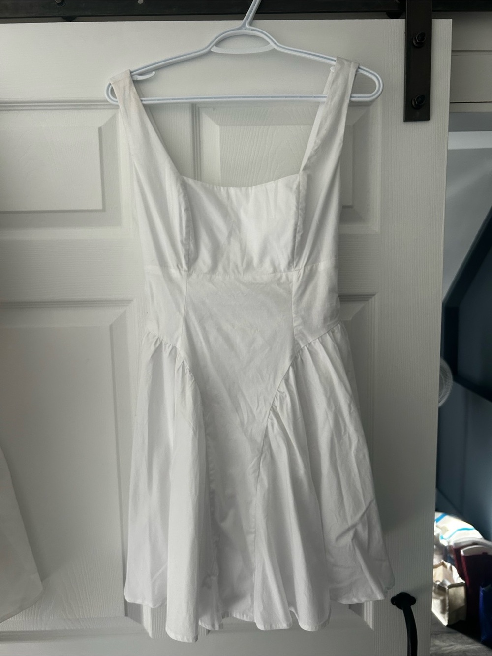 White Square-Neck Sundress